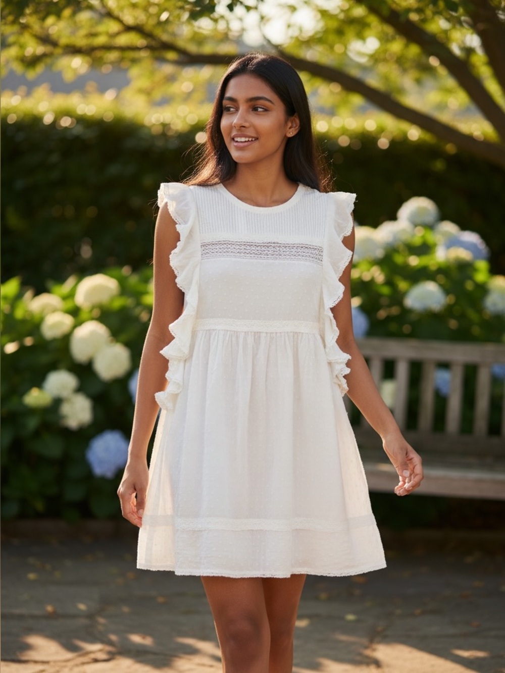 Odd Molly Anthropologie Floral
Lace Mini Dress Eyelet Embroidered Medium
